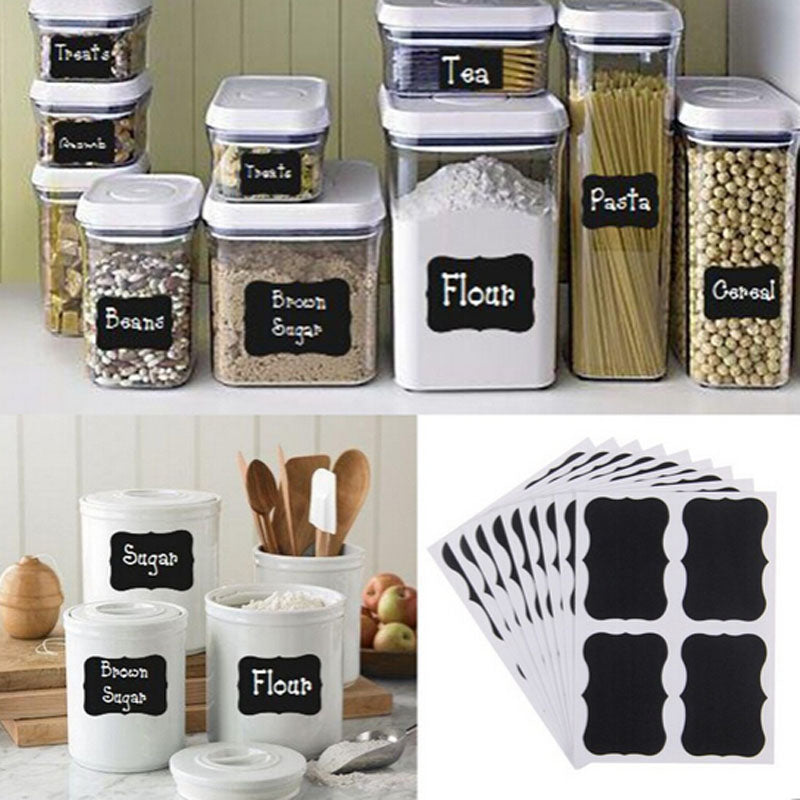 36pcs Fancy Black Board Kitchen Labels Stickers.