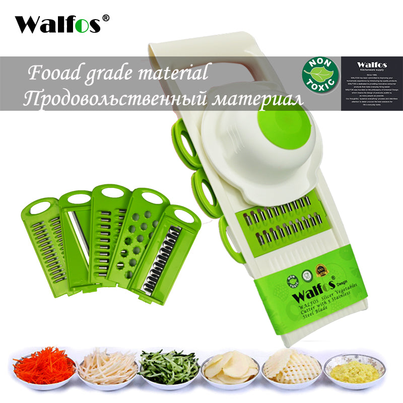 Vegetables Cutter with 5 Stainless Steel Blade Carrot Grater Onion Slicer